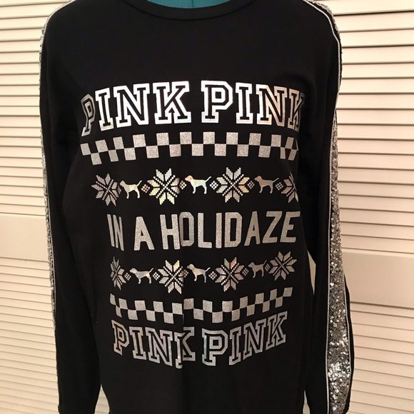 PINK Victoria’s Secret in a holidaze bling tee - Picture 3 of 11